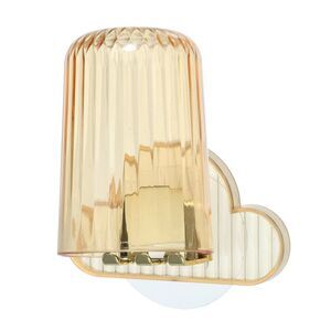 1 Set Bathrooms Wall Mounted Toothbrush Holder with Cup Orange 4.33"x2.56"